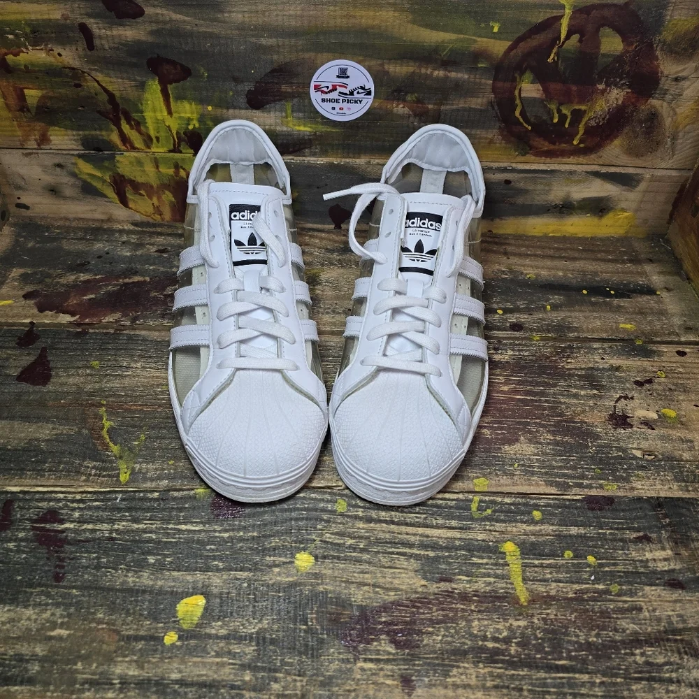 Adidas Originals Superstar Shell Toe Transparent Clear/White FZ0245 Sz 10.5 Used - Picture 2 of 8